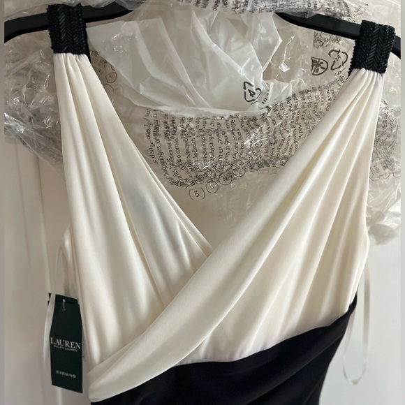 NWT - Ralph Lauren Black & White Evening Dress - Picture 8 of 9